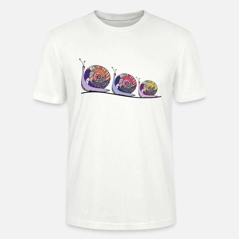 Escargots - T-shirt bio CRAFTER Stanley Stella Unisexe - blanc