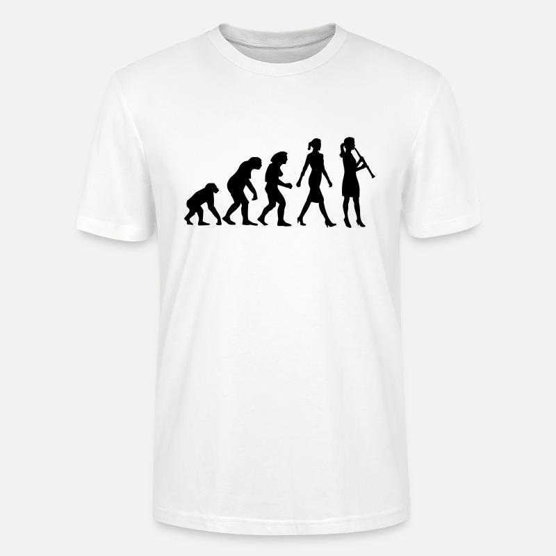 Evolution Klarinette Spielerin - Stanley/Stella Unisex Bio-T-Shirt CRAFTER - Weiß
