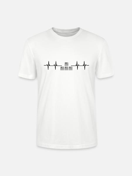 Heartbeat - WASD - Der Zocker - Stanley/Stella Unisex Bio-T-Shirt CRAFTER - Weiß