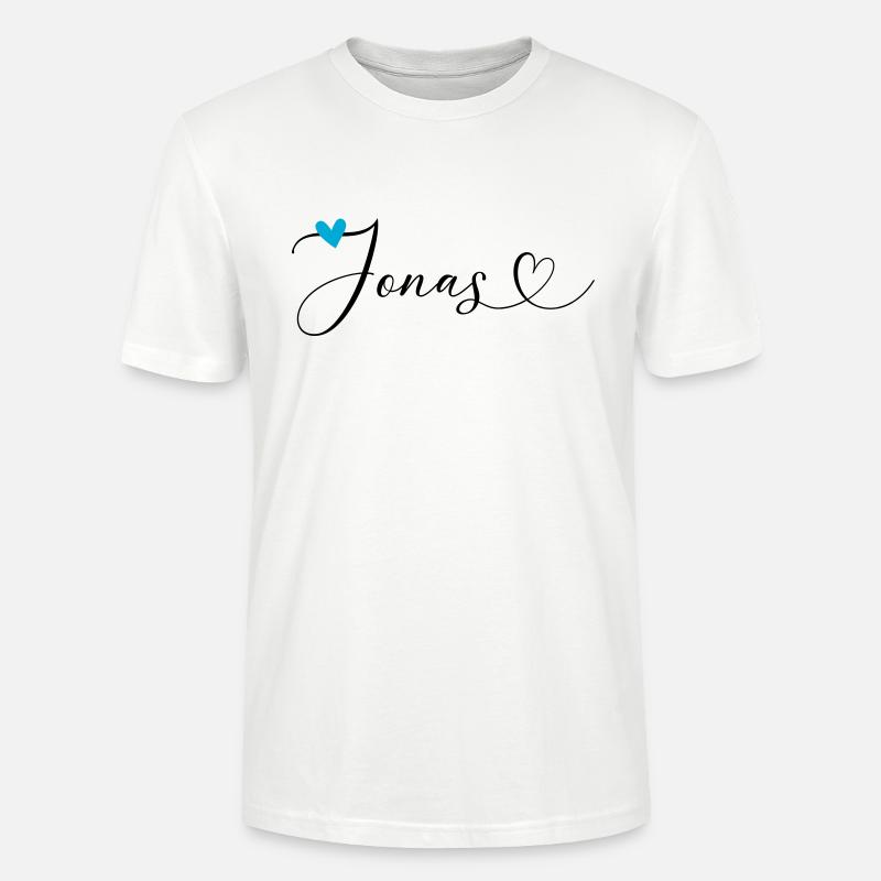 Jonas Nom Prénom Calligraphie Coeur - T-shirt bio CRAFTER Stanley Stella Unisexe - blanc
