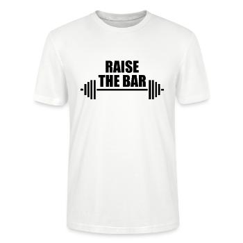 Élever la barre citation gymnase - T-shirt bio CRAFTER Stanley Stella Unisexe - blanc - Devant - Alina (178cm) & Michal (187cm)