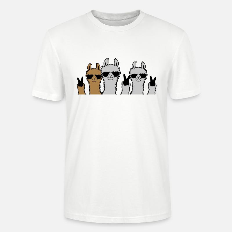 Crew Freunde Lama Peace - Stanley/Stella Unisex Bio-T-Shirt CRAFTER - Weiß