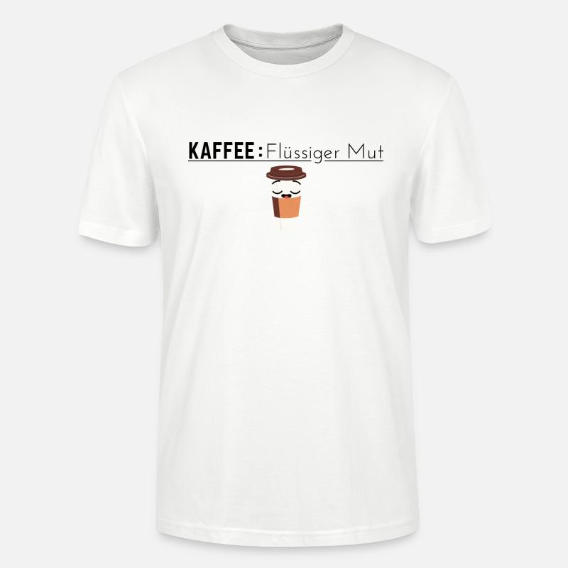Kaffee: Flüssiger Mut - Kaffee Spruch - Stanley/Stella Unisex Bio-T-Shirt CRAFTER - Weiß