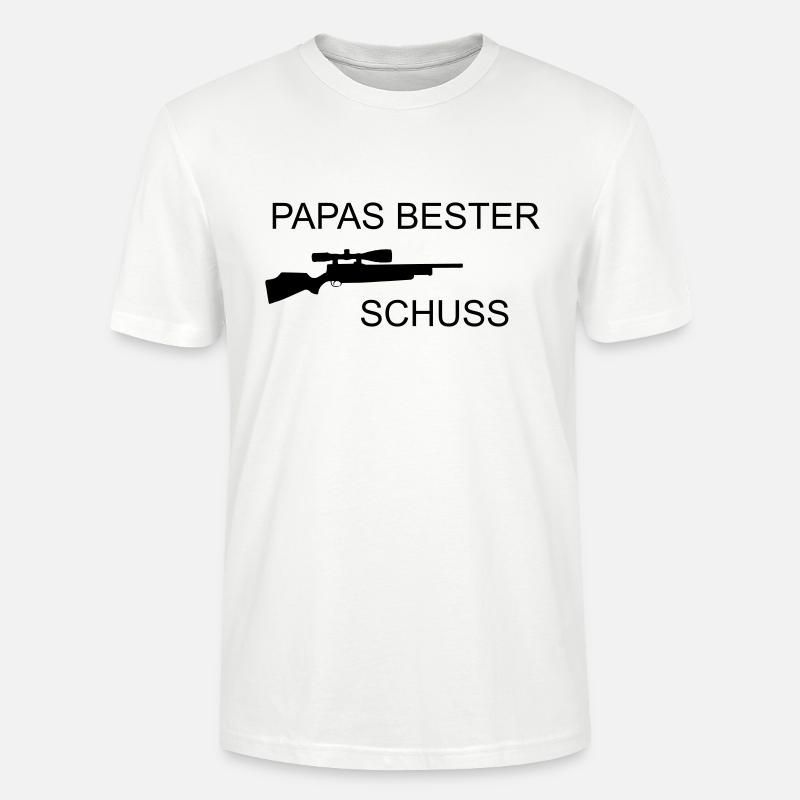 Papas bester Schuss - Stanley/Stella Unisex Bio-T-Shirt CRAFTER - Weiß