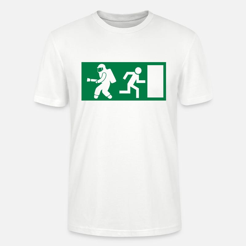Firefighter Exit Emergency Exit - Stanley/Stella CRAFTER Unisex Organic T-Shirt - white