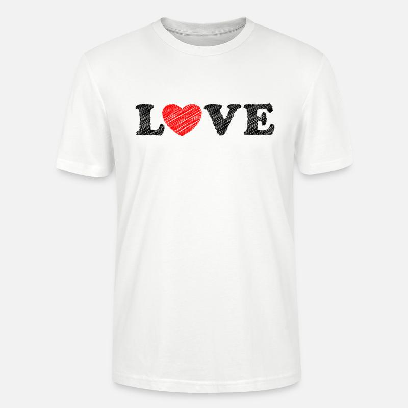 Herz scribble - Stanley/Stella Unisex Bio-T-Shirt CRAFTER - Weiß