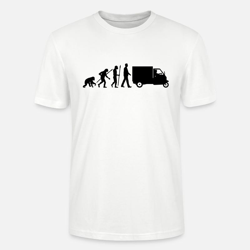 evolution_of_man_piaggio_ape_092014_a_1c - Stanley/Stella Unisex Bio-T-Shirt CRAFTER - Weiß