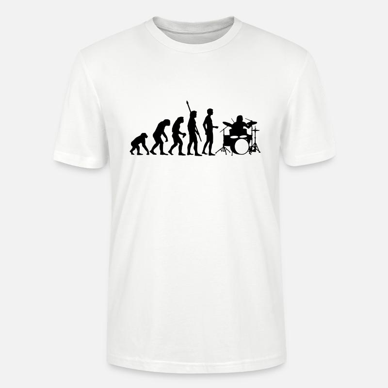 evolution_drummer_b_1c - Stanley/Stella CRAFTER Unisex Organic T-Shirt - white