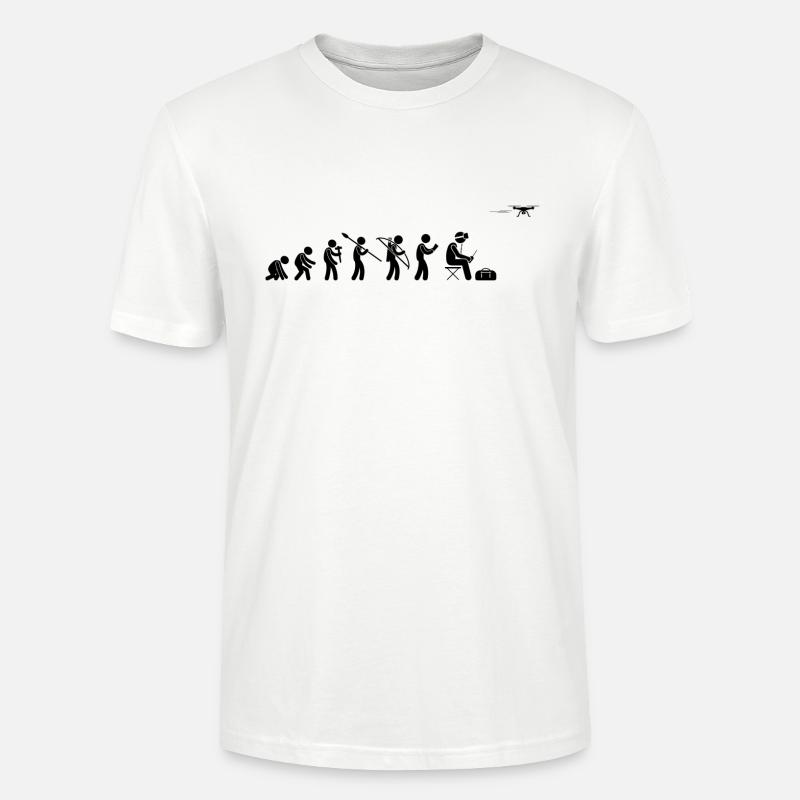 Évolution des drones - T-shirt bio CRAFTER Stanley Stella Unisexe - blanc