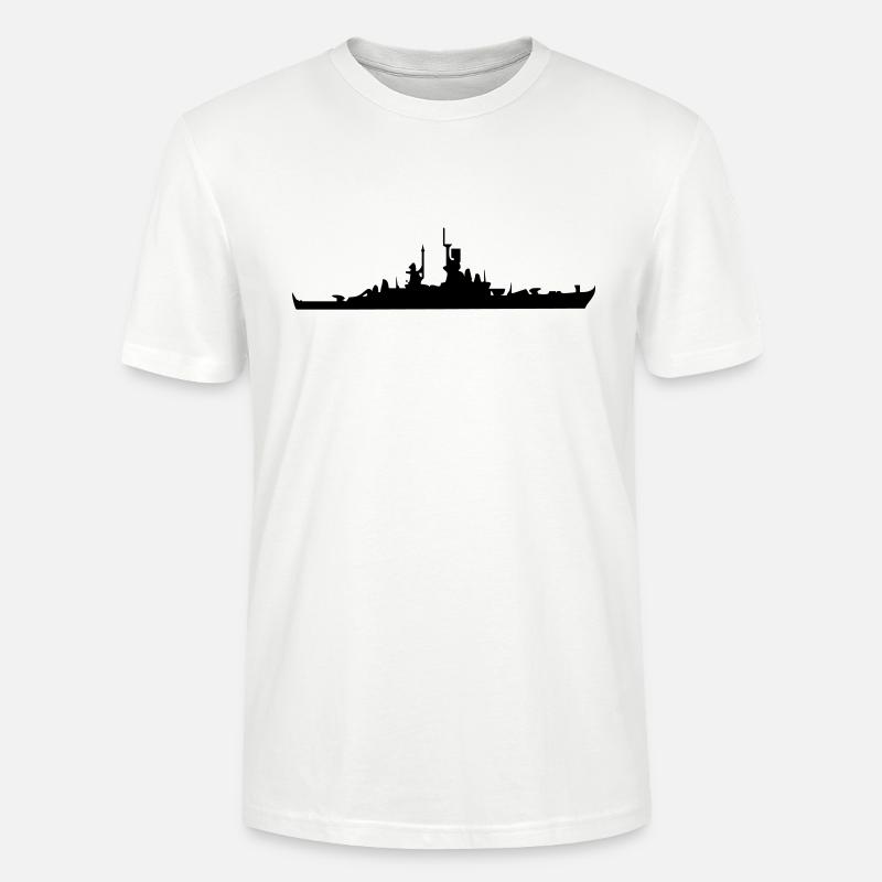 Vector Navy Kriegsschiff Silhouette - Stanley/Stella Unisex Bio-T-Shirt CRAFTER - Weiß