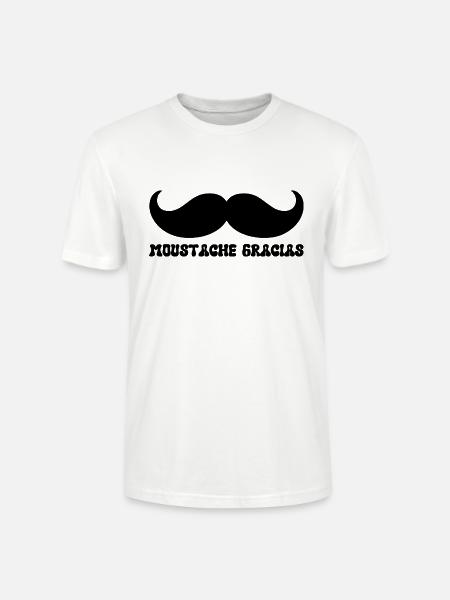 Gracias Schnurrbart - Stanley/Stella Unisex Bio-T-Shirt CRAFTER - Weiß