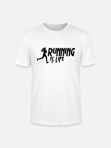running is life female i 1c - Stanley/Stella CRAFTER Unisex Organic T-Shirt - white