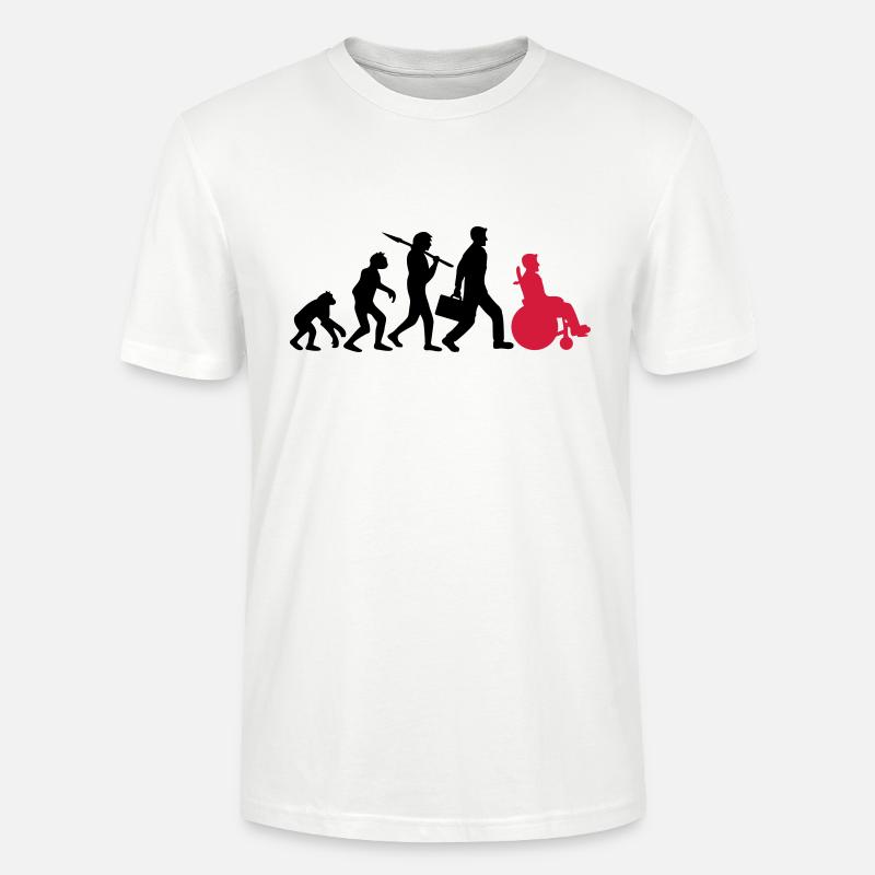 evolution wheelchair development silhouette hindrance - Stanley/Stella CRAFTER Unisex Organic T-Shirt - white