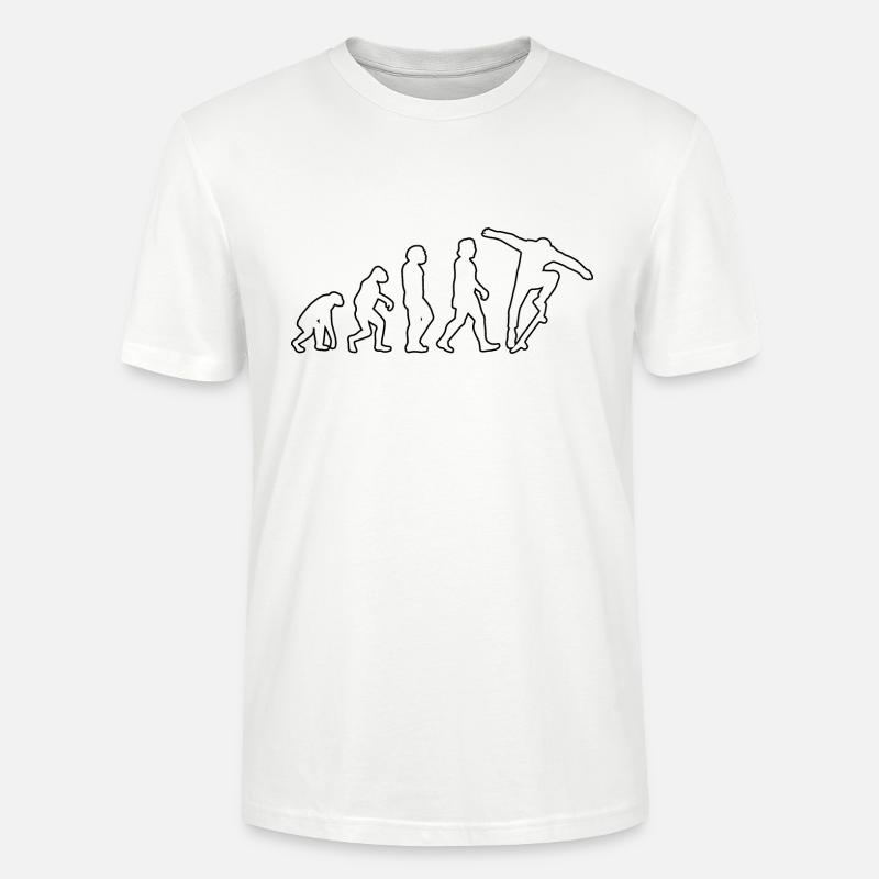 Skateboard Evolution Skateboarding Longboard Skate - Stanley/Stella Unisex Bio-T-Shirt CRAFTER - Weiß