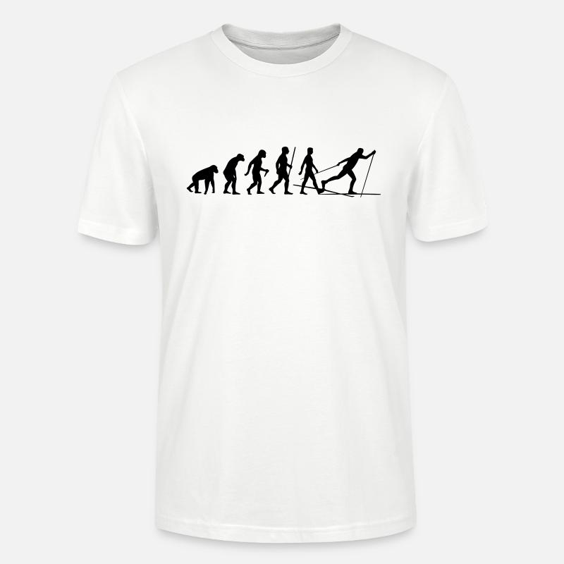 Evolution Langlaufen - Stanley/Stella Unisex Bio-T-Shirt CRAFTER - Weiß