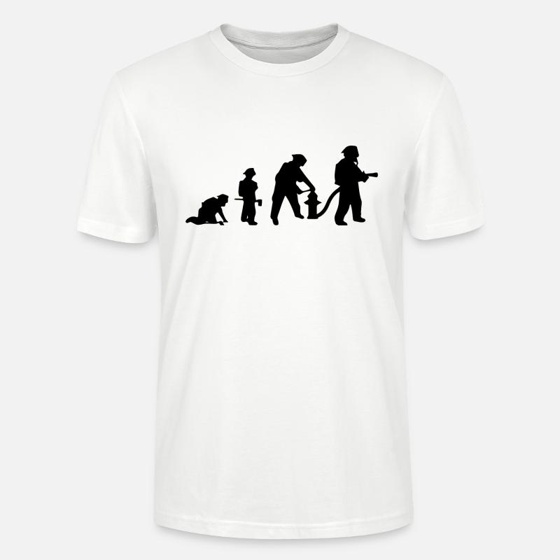 Evolution du pompier - T-shirt bio CRAFTER Stanley Stella Unisexe - blanc
