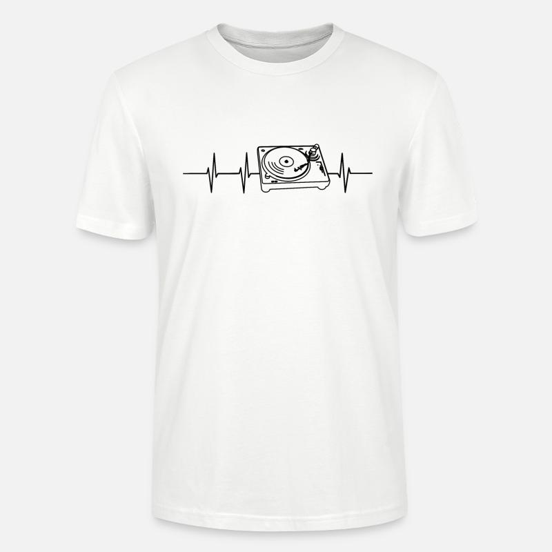 Turntable Heart Rate - Stanley/Stella CRAFTER Unisex Organic T-Shirt - white