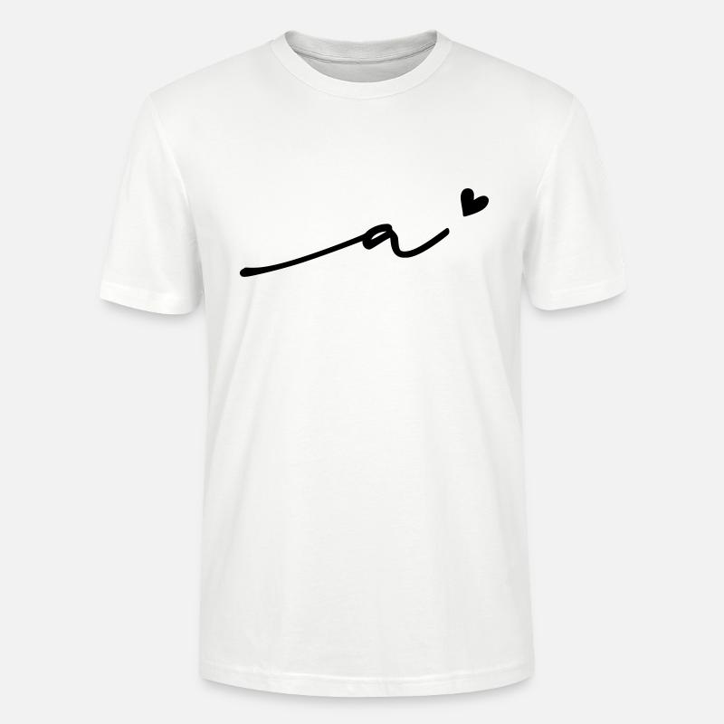 Lettre a) Cursive - T-shirt bio CRAFTER Stanley Stella Unisexe - blanc