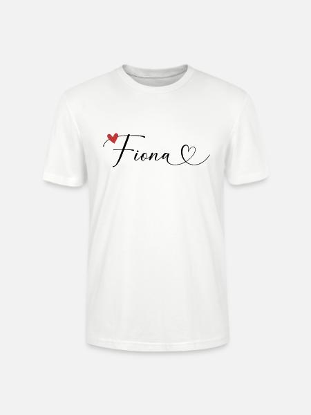 Fiona Nom Prénom Calligraphie coeur - T-shirt bio CRAFTER Stanley Stella Unisexe - blanc