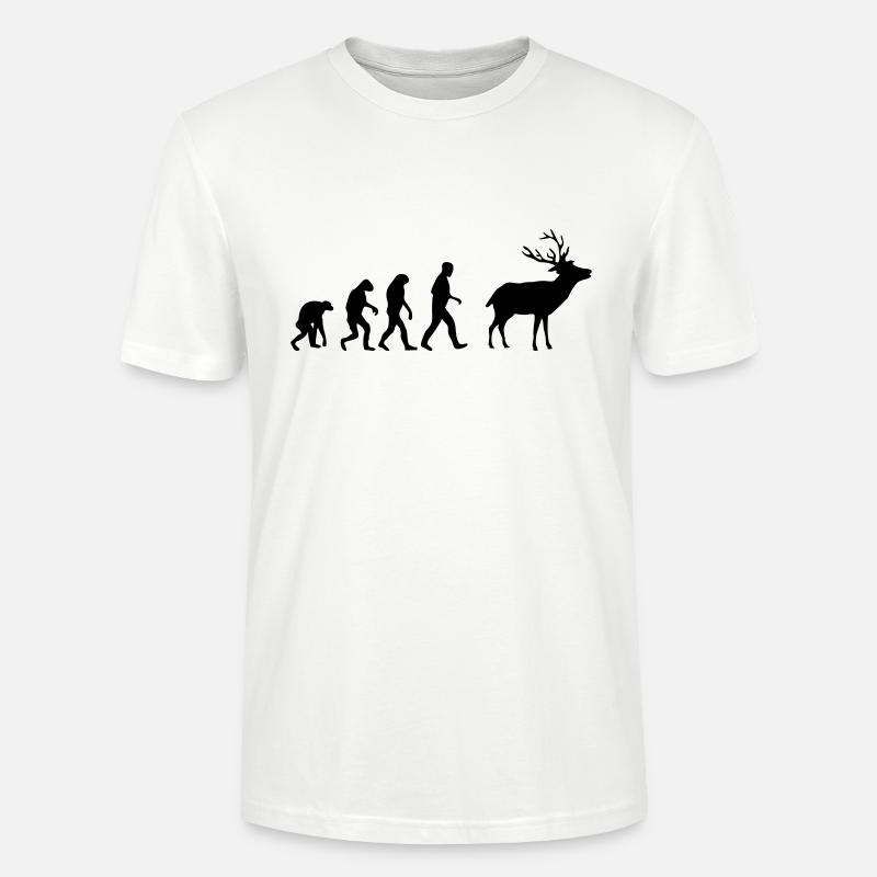cerf evolution - T-shirt bio CRAFTER Stanley Stella Unisexe - blanc