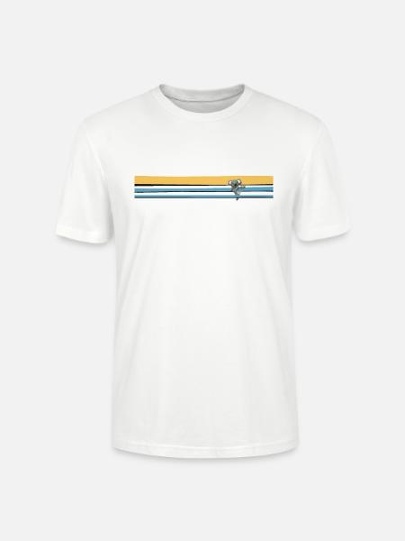 Koala hängt an Streifen - Stanley/Stella Unisex Bio-T-Shirt CRAFTER - Weiß