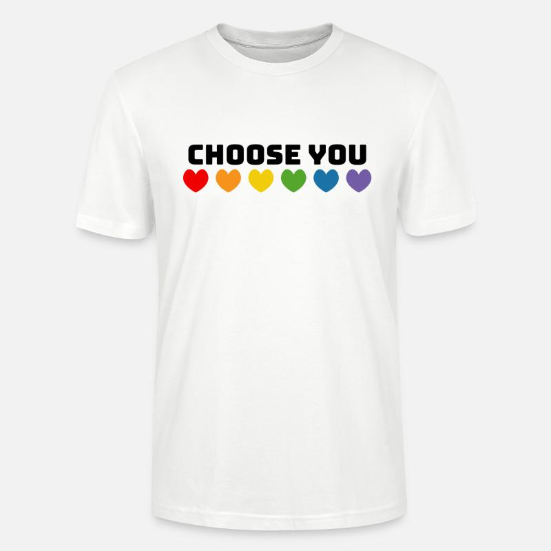 Regenbogenherzchen choose you schwarz - Stanley/Stella Unisex Bio-T-Shirt CRAFTER - Weiß
