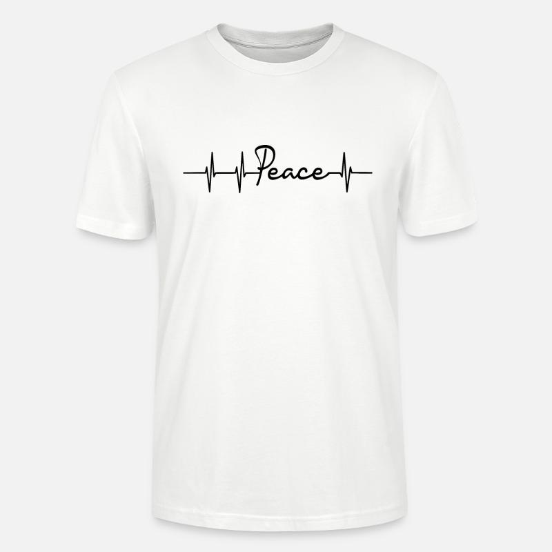 Peace Herzfrequenz - Stanley/Stella Unisex Bio-T-Shirt CRAFTER - Weiß