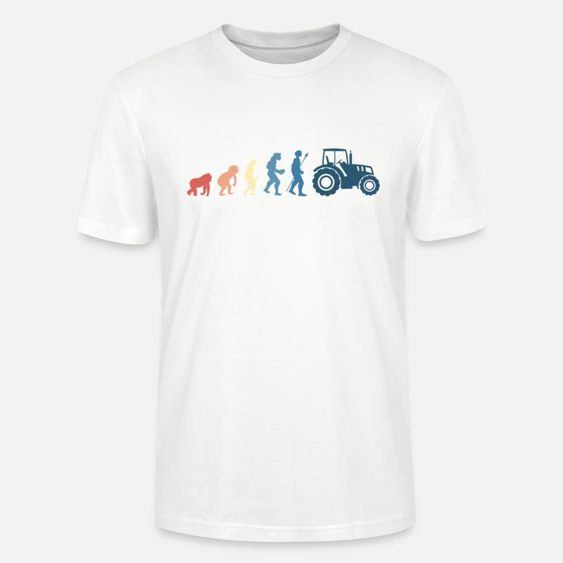 Retro-Traktor-Evolution - Stanley/Stella Unisex Bio-T-Shirt CRAFTER - Weiß
