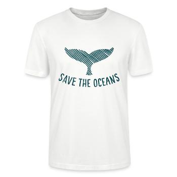 Save the oceans - Stanley/Stella Unisex Bio-T-Shirt CRAFTER - Weiß - Vorne - Alina (178cm) & Michal (187cm)