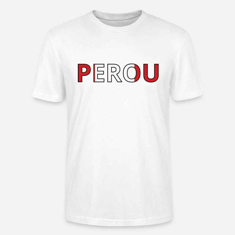 Drapeau Pérou - T-shirt bio CRAFTER Stanley Stella Unisexe - blanc