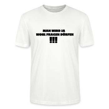 Fragen dürfen - Stanley/Stella Unisex Bio-T-Shirt CRAFTER - Weiß - Vorne - Alina (178cm) & Michal (187cm)