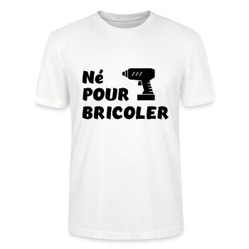 Né pour bricoler perceuse - T-shirt bio CRAFTER Stanley Stella Unisexe - blanc - Devant - Alina (178cm) & Michal (187cm)