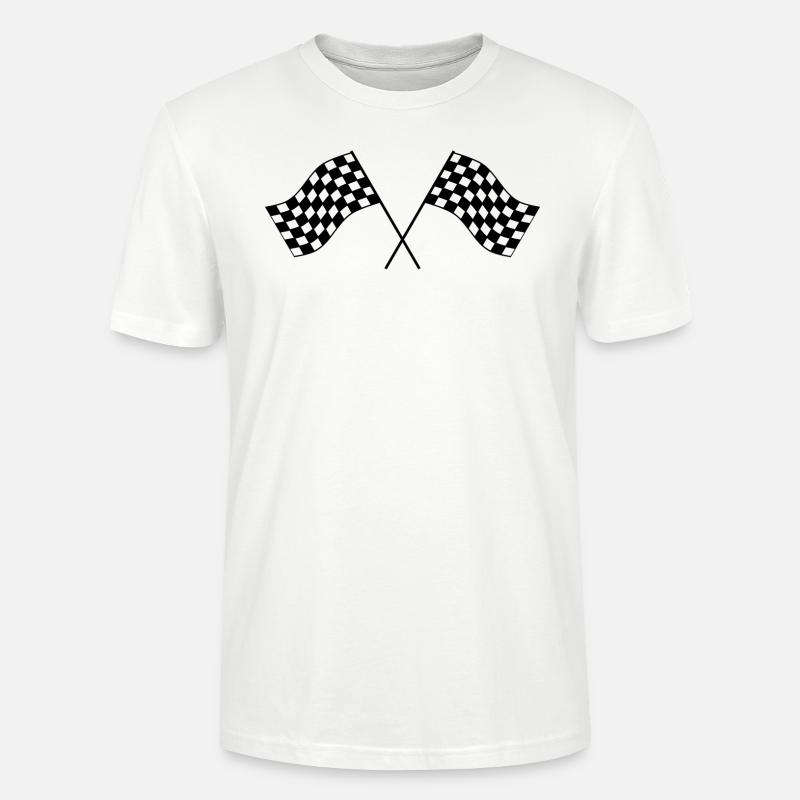 Drapeaux d'arrivée - T-shirt bio CRAFTER Stanley Stella Unisexe - blanc