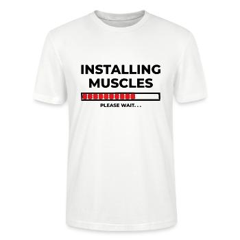 T-shirt drôle avec dire - T-shirt bio CRAFTER Stanley Stella Unisexe - blanc - Devant - Alina (178cm) & Michal (187cm)