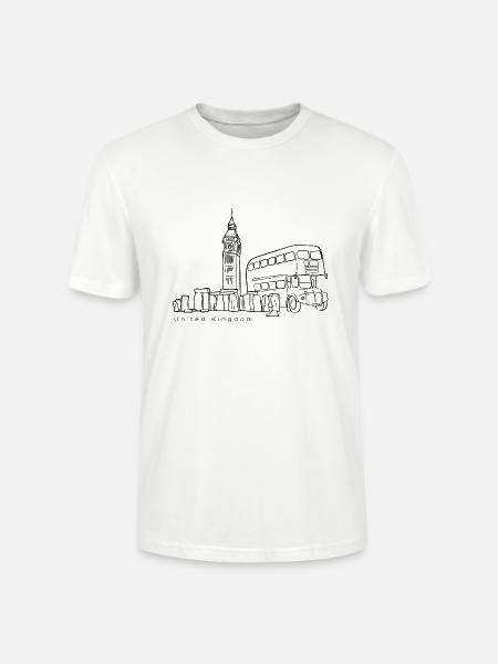 Großbritannien Reise, schwarz - Stanley/Stella Unisex Bio-T-Shirt CRAFTER - Weiß