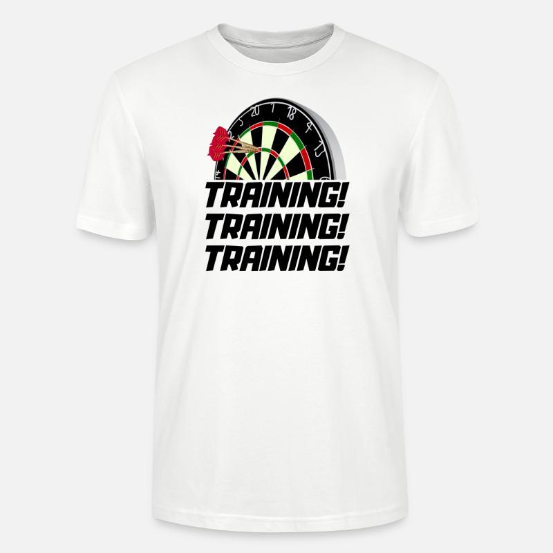 TRAINING TRAINING TRAINING - DART Darts-Motiv - Stanley/Stella Unisex Bio-T-Shirt CRAFTER - Weiß