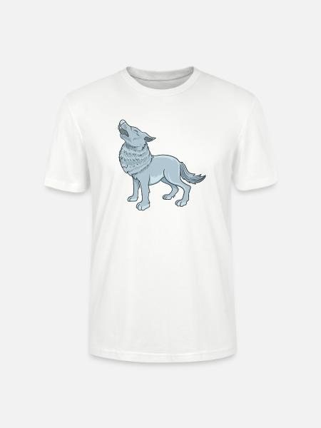 Cartoon wolf - Stanley/Stella CRAFTER Unisex Organic T-Shirt - white