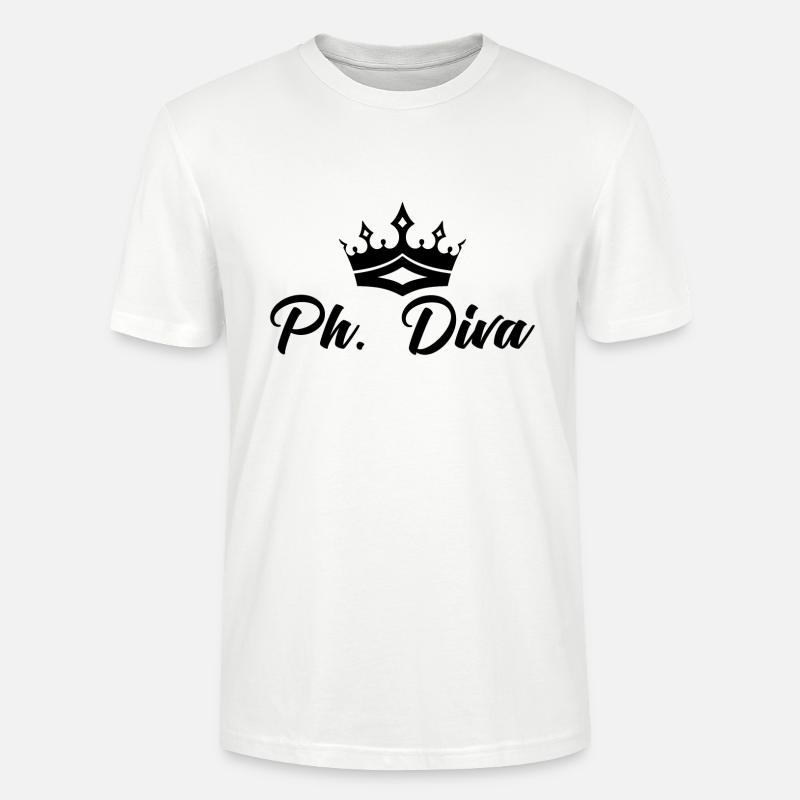 Phd Diva Krone Abschluss Geschenk - Stanley/Stella Unisex Bio-T-Shirt CRAFTER - Weiß