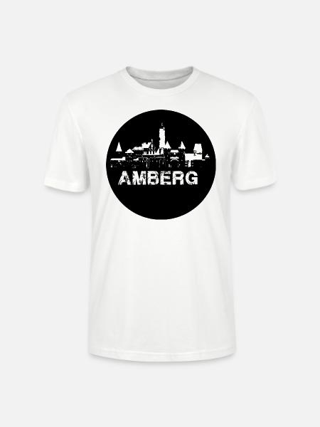 amberg,skyline,black,circle,silhouette - Stanley/Stella CRAFTER Unisex Organic T-Shirt - white