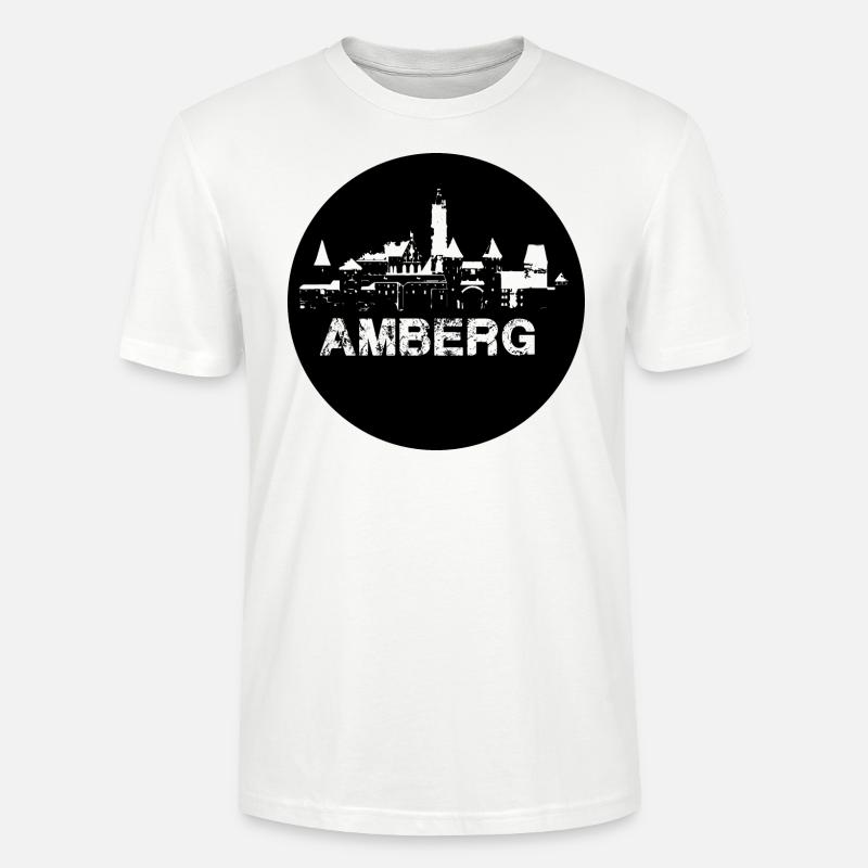 amberg,skyline,noir,cercle,silhouette - T-shirt bio CRAFTER Stanley Stella Unisexe - blanc
