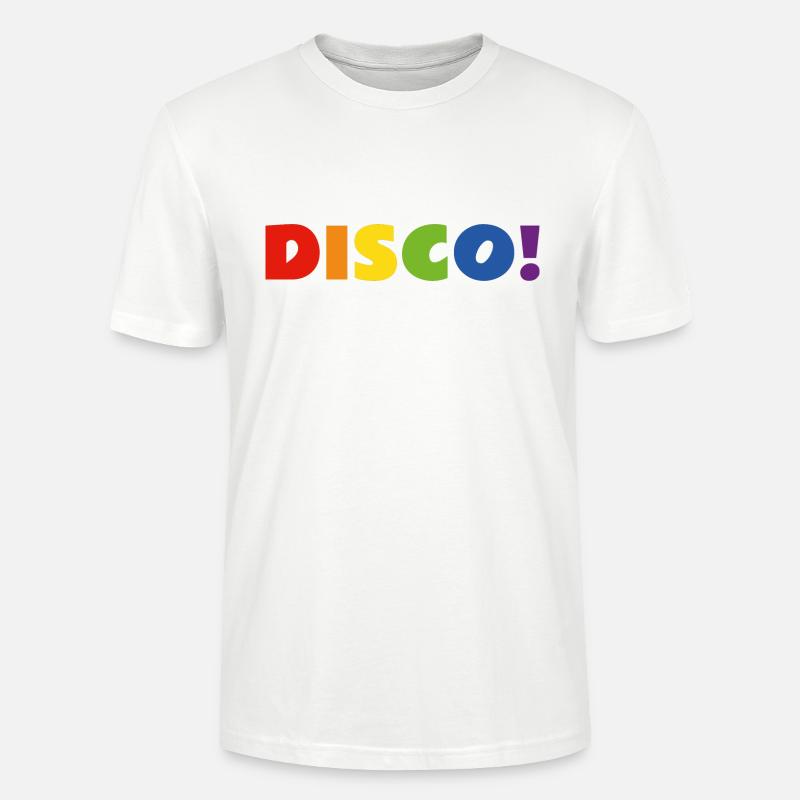 DISCO rainbow text - Stanley/Stella CRAFTER Unisex Organic T-Shirt - white
