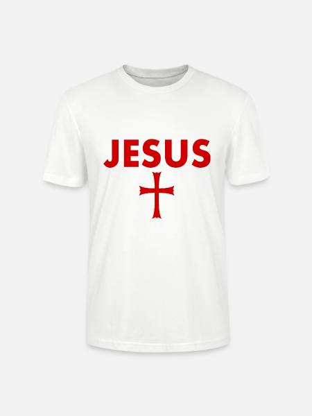 Jesus Cross - Stanley/Stella CRAFTER Unisex Organic T-Shirt - white