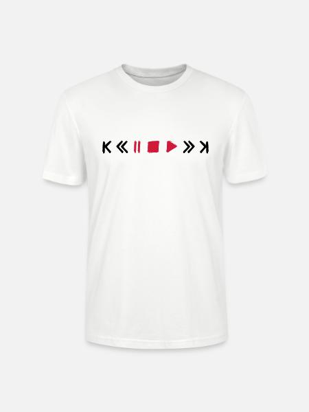 taster afspille musik pause hurtigt fremad tegn tegn - Stanley Stella CRAFTER unisex økologisk-T-shirt - hvid
