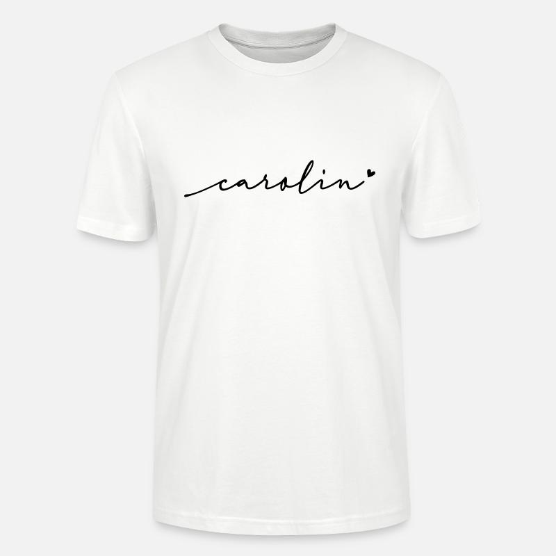 Carolin Cursive Name - Stanley/Stella CRAFTER Unisex Organic T-Shirt - white