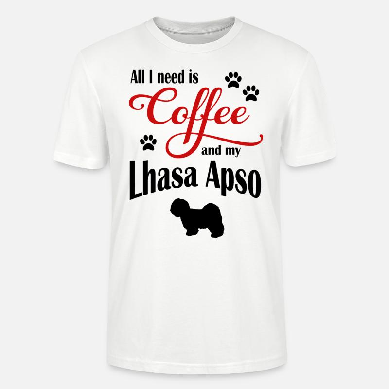 Lhasa Apso Coffee - Stanley/Stella Unisex Bio-T-Shirt CRAFTER - Weiß