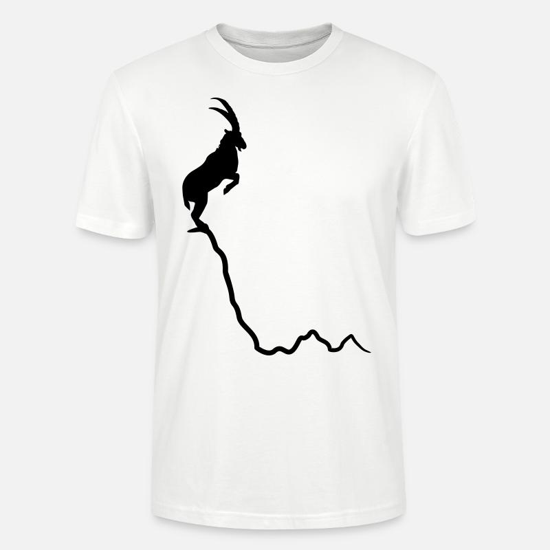 Steinbock am Berg - Gipfel - Stanley/Stella Unisex Bio-T-Shirt CRAFTER - Weiß