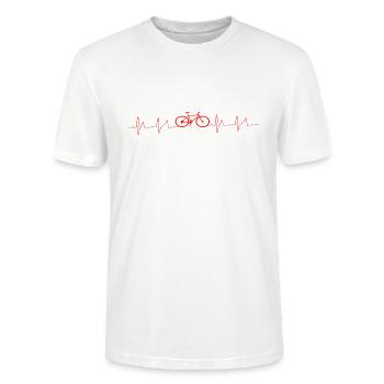 Cardiopathie Vélo Vélo Électrocardiogramme - T-shirt bio CRAFTER Stanley Stella Unisexe - blanc - Devant - Alina (178cm) & Michal (187cm)