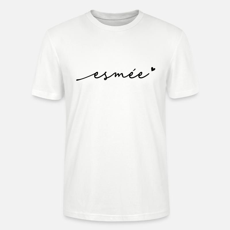 Nom cursif de l’esmée - T-shirt bio CRAFTER Stanley Stella Unisexe - blanc