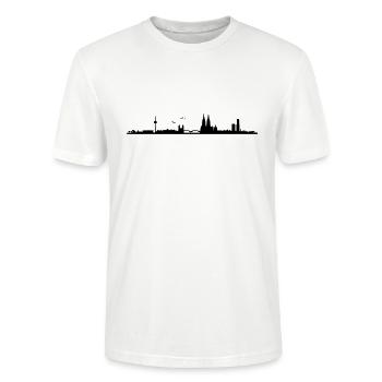 Skyline Köln Panorama - Stanley/Stella Unisex Bio-T-Shirt CRAFTER - Weiß - Vorne - Alina (178cm) & Michal (187cm)