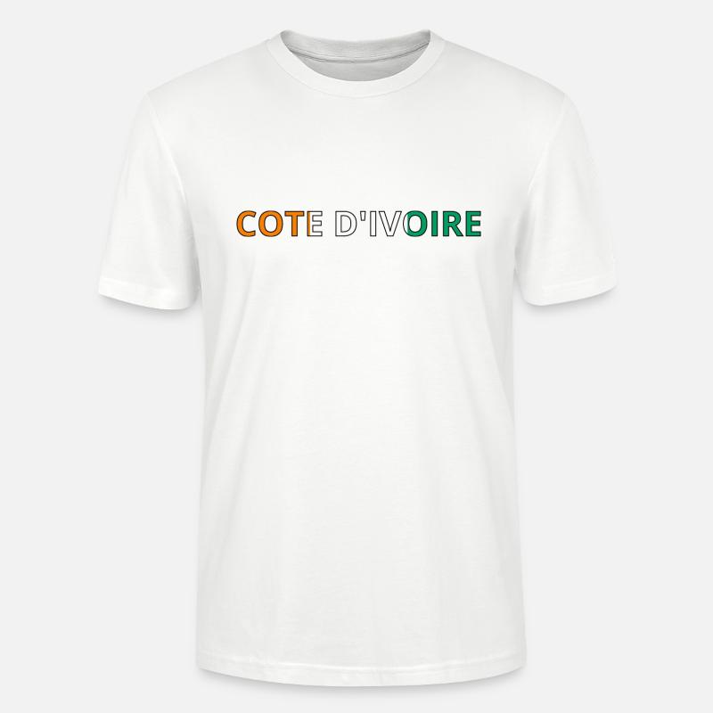 Drapeau Côte d'Ivoire - T-shirt bio CRAFTER Stanley Stella Unisexe - blanc